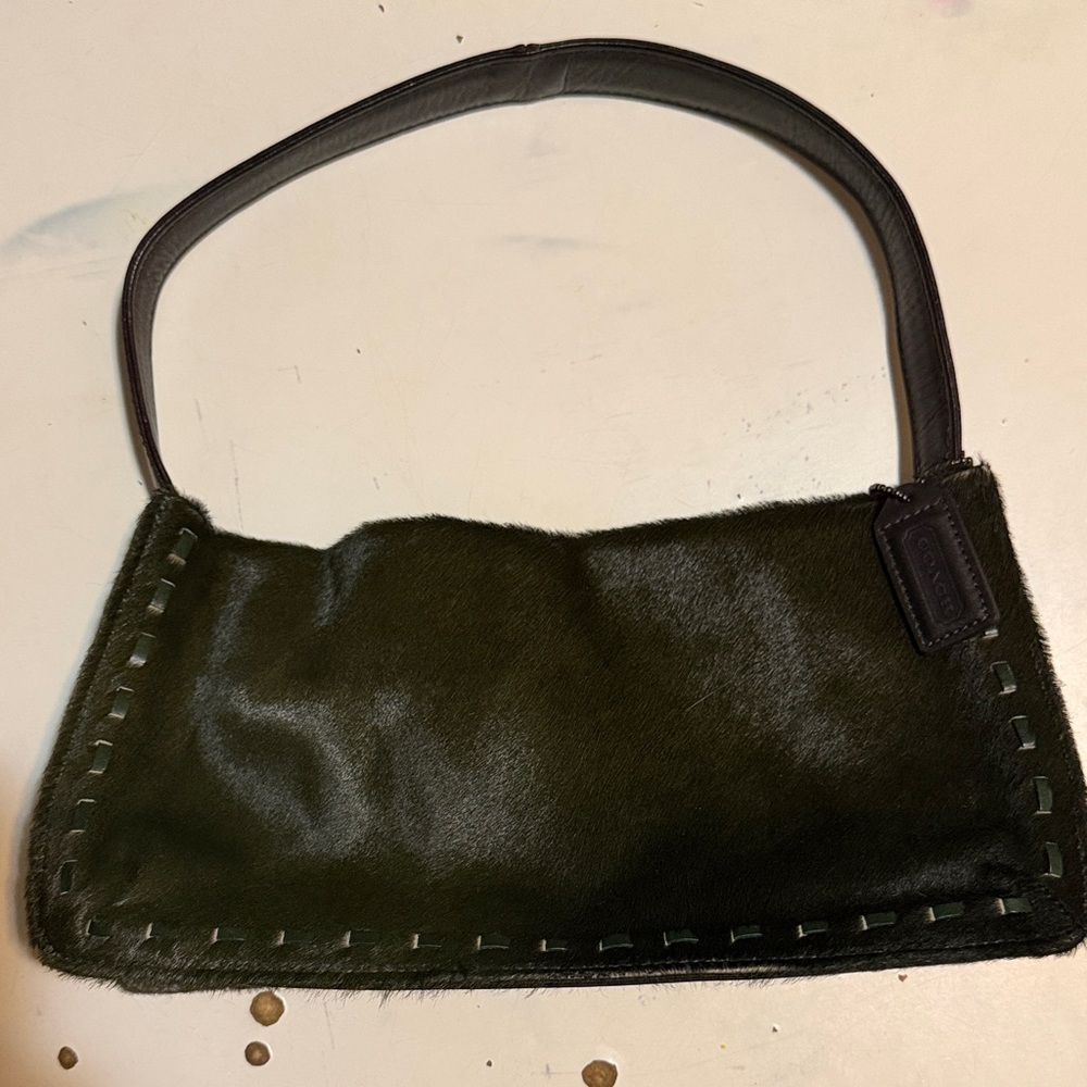 COACH - Calf Hair Shoulder Bag - Dark Green